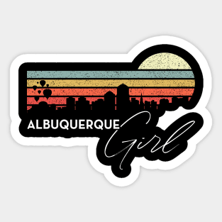 Albuquerque Girl Retro Sunset City Skyline Souvenir Sticker
